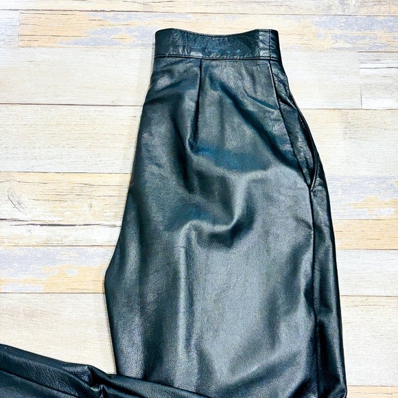 THE LEATHER RANCH Black high-waisted leather pants - Picture 3 of 10